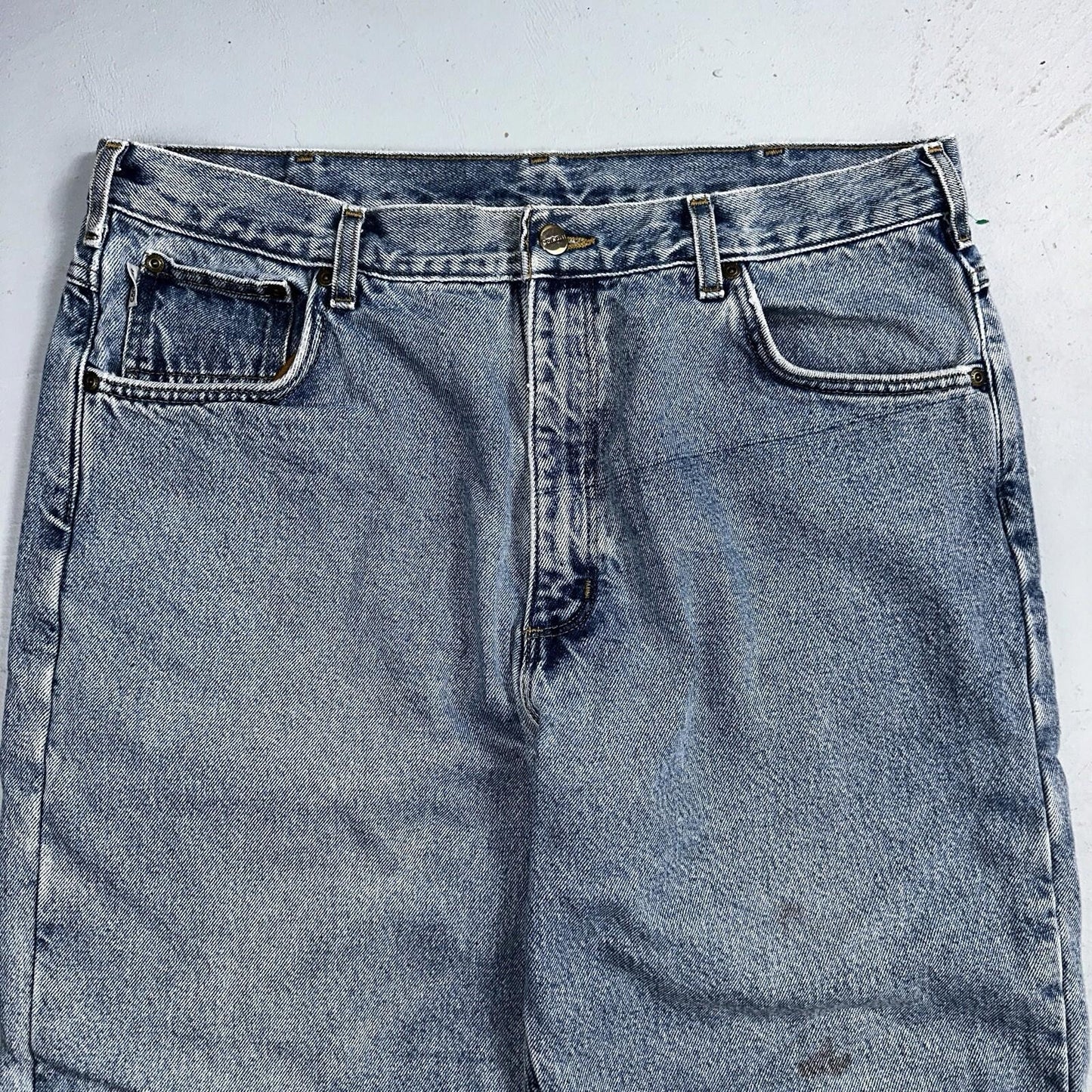 Carhartt Jeans Mens 38x32 Blue Denim Flannel Lined Relaxed Fit Chore Workwear