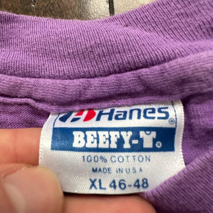 Sand Island Hanes XL Beefy Vintage T Shirt 80s 1980s Purple Skater Hipster