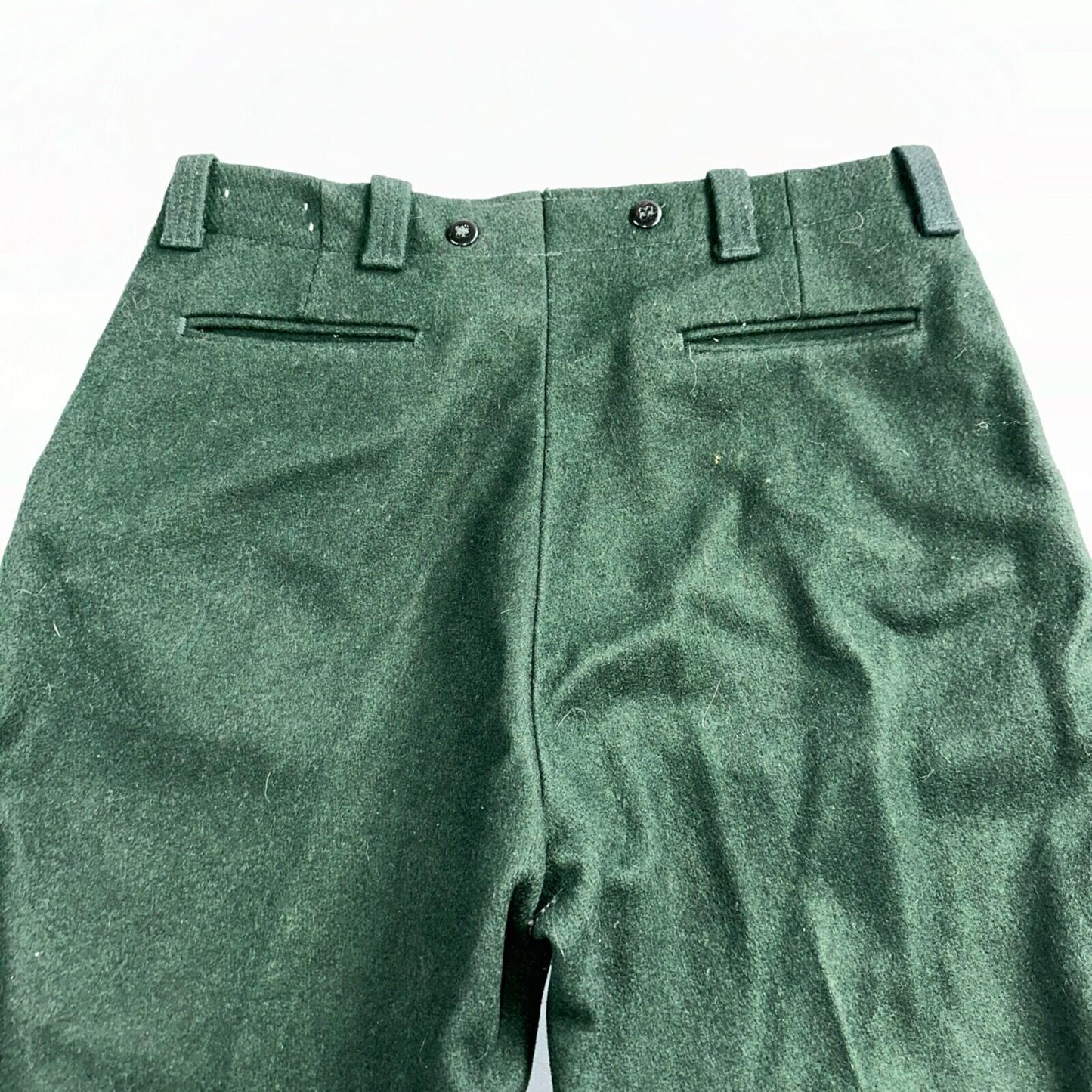 1960s Vintage Green Heavy Wool Hunting Pants 34x28 USA Dry Clean Rockabilly 60s