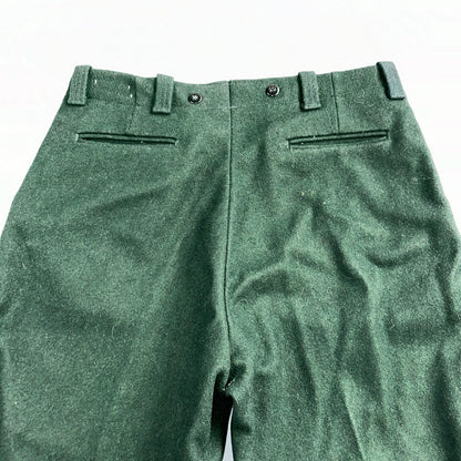1960s Vintage Green Heavy Wool Hunting Pants 34x28 USA Dry Clean Rockabilly 60s