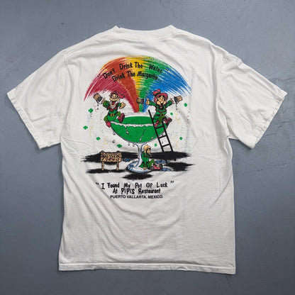 Margarita Elves VTG T Shirt Drinking Alcohol Smurfs Funny Graphic Pipis Lucky