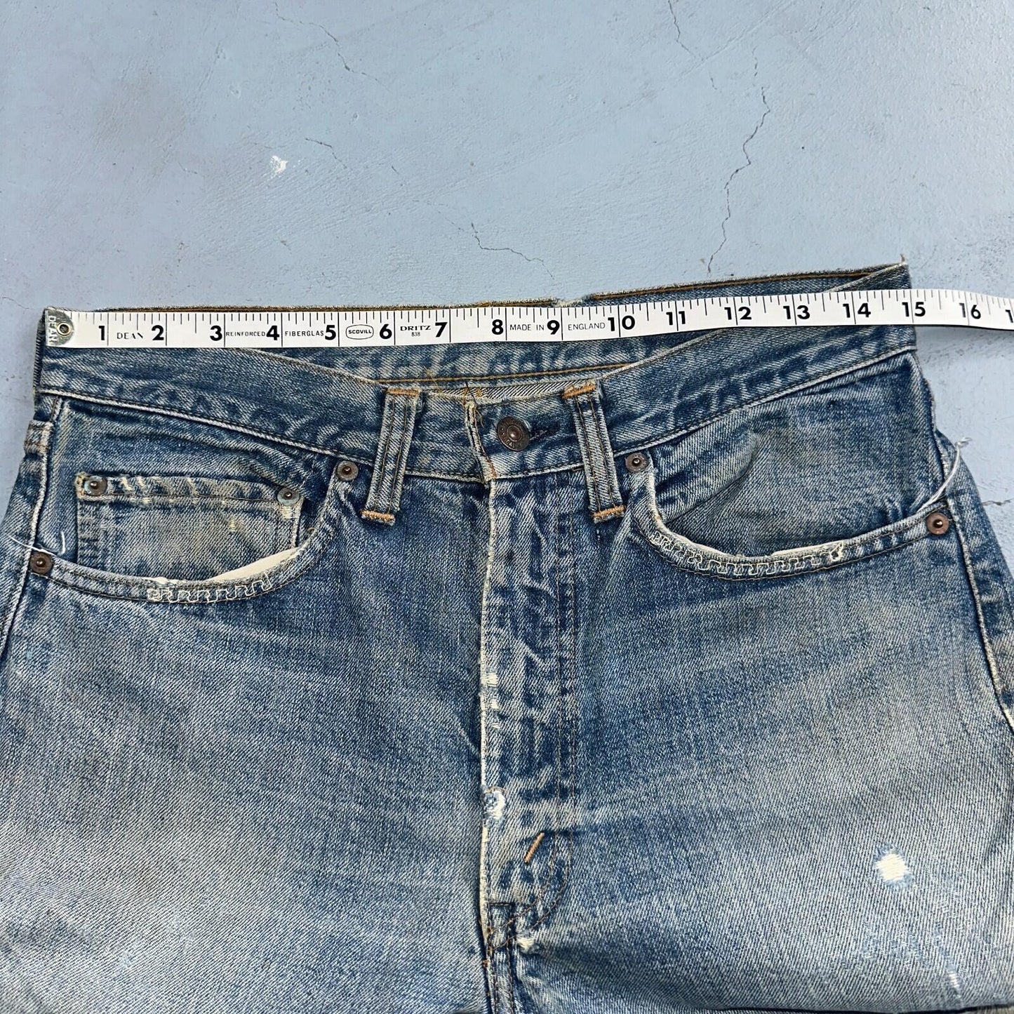 Vintage LEVIS 505 Jeans Big E 1960s Denim 30x26 USA 60s 501 502 Talon Zipper