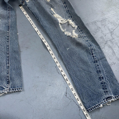 Levis 501 Vintage 80s Redline Selvedge USA XX Jeans Light Wash Thrashed Ac 28x26