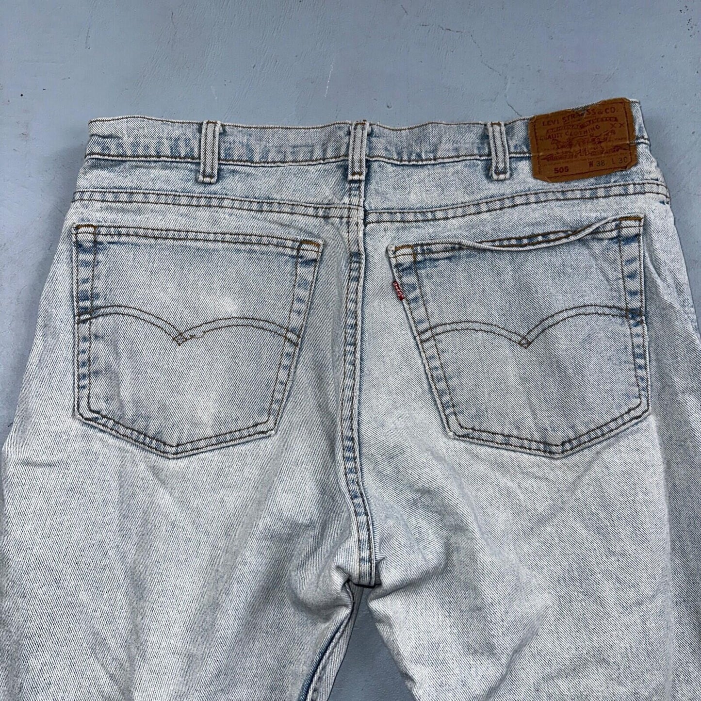 Levis 505 Vintage 90s USA XX Jeans Blue 501 Light Wash 38x30 Act 36x28