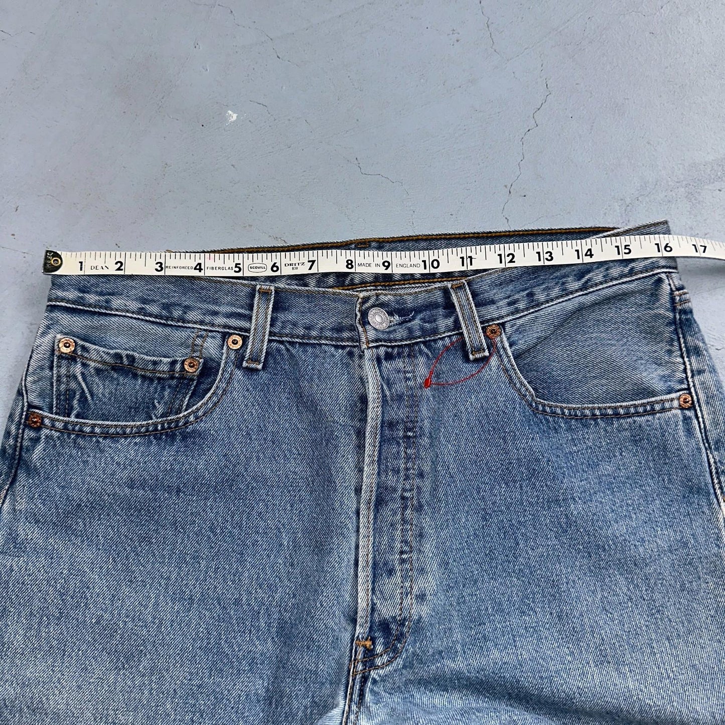 Levis 501 Vintage Y2K 90s XX Straight Leg Jeans Blue Light Wash 33x30 Act 32x29