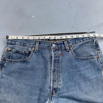 Levis 501 Vintage Y2K 90s XX Straight Leg Jeans Blue Light Wash 33x30 Act 32x29