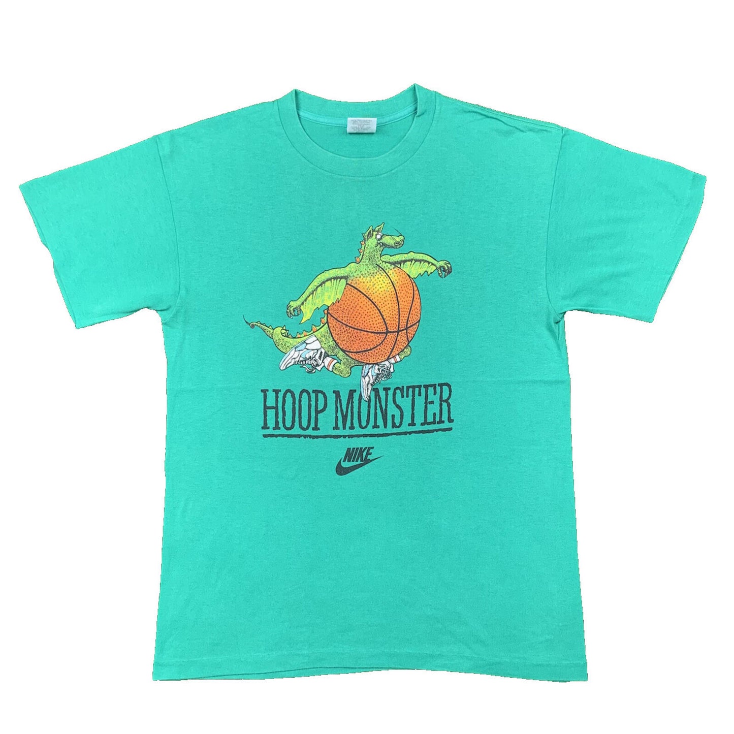 Nike Vintage T Shirt Mens Hoop Monster Cartoon Rare 80s Jordan Green Rap Sports