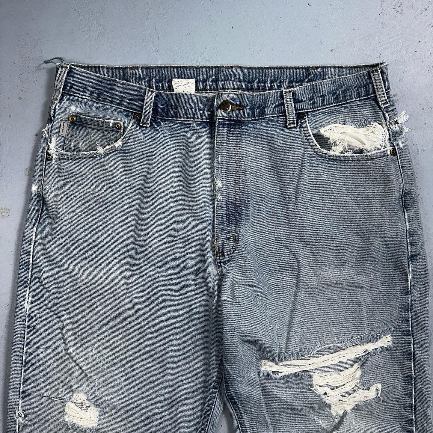 Carhartt B17 DST Relaxed Fit Denim Blue Jeans Mens 40x32 Workwear Denim