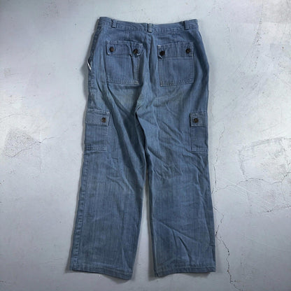 VTG 70s Jeans Canvas High Waist Sears Military Style P44 29x25 Capri HBT Rare