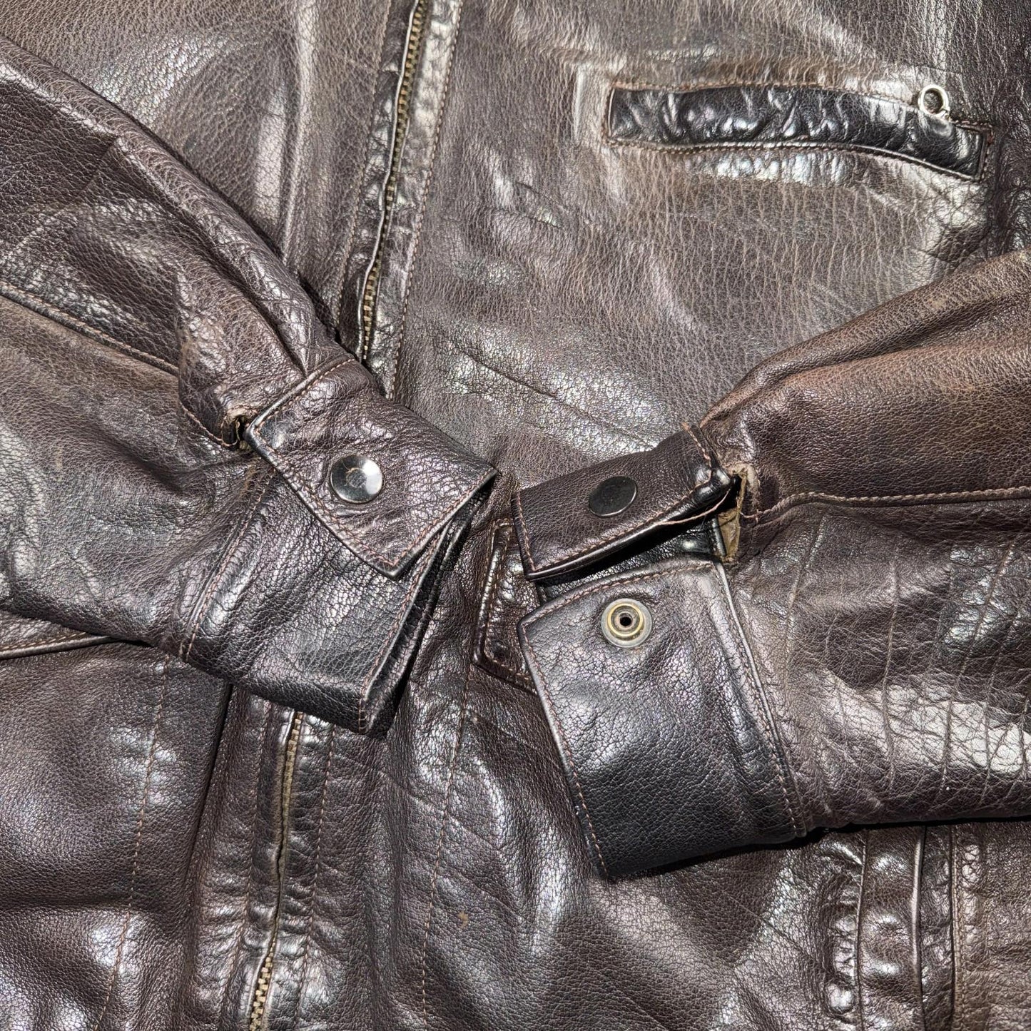 Vintage 1960s 70s Air Force 40 A-2 Flight Jacket Leather Us Military Brown