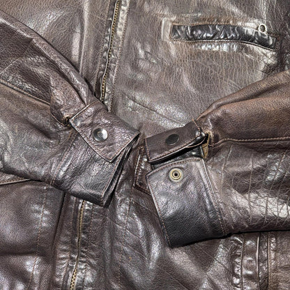 Vintage 1960s 70s Air Force 40 A-2 Flight Jacket Leather Us Military Brown