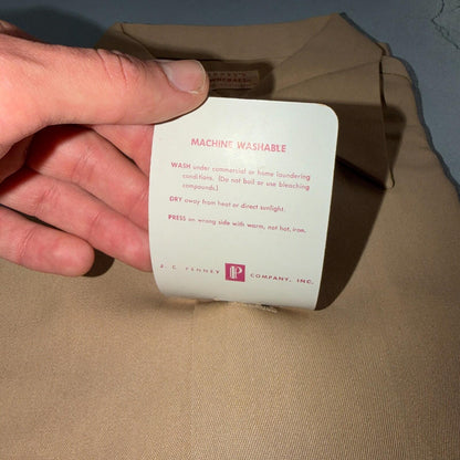 1950s NOS Gabardine Long Sleeve Button Up Loop Collar Shirt M VTG 50s Rockabilly