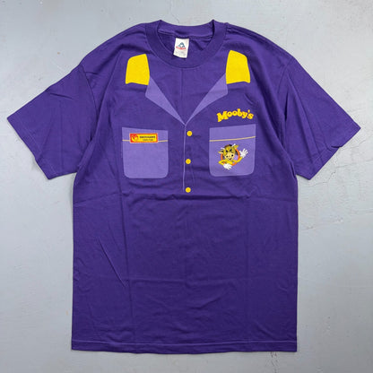 VTG Y2K Mooby's Employee Uniform T Shirt Kevin Smith View Askewniverse Clerks
