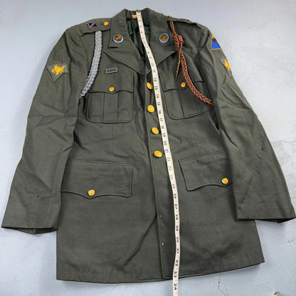 US Army Korean War Officer Suit 1950s Armored Hell Wheels Patch 37R VTG Jacket