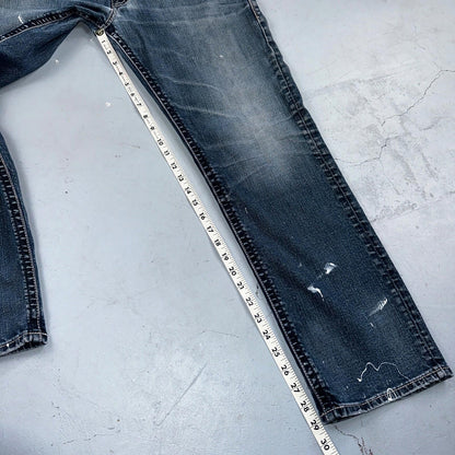 Silver Jeans Mens 34x30 Eddie Blue Denim Stretch Straight 5 Pocket Whiskering