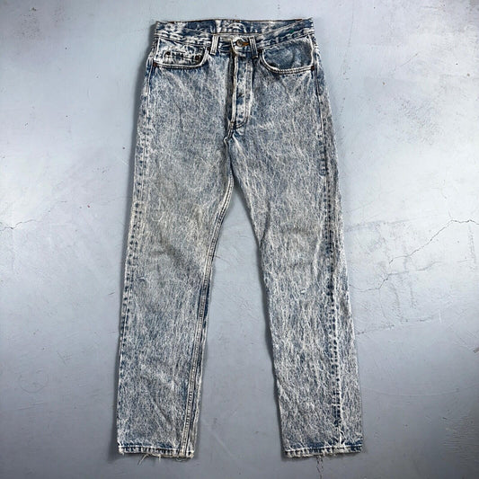 Levis 501 Vintage 80s USA XX Straight Leg Jeans Blue Acid Wash 31x32 Act 30x31