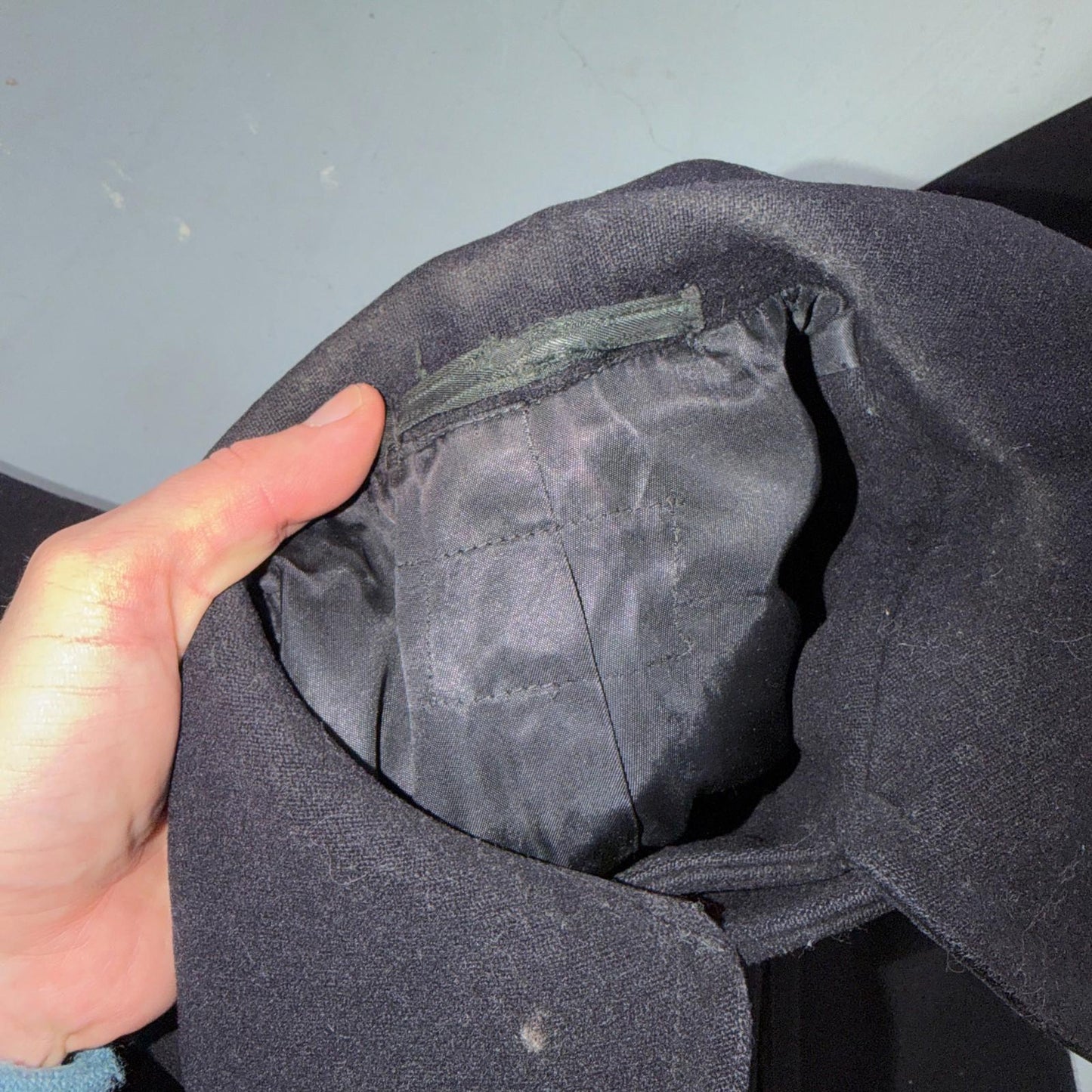 Vintage 40s WWII US Naval Clothing Factory 10 Button Navy Wool PeaCoat Military