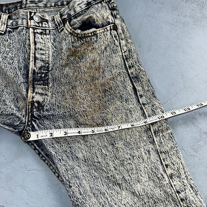 Levis 501 Vintage 80s USA XX Straight Leg Jeans Blue Acid Wash 30x34 Act 28x32