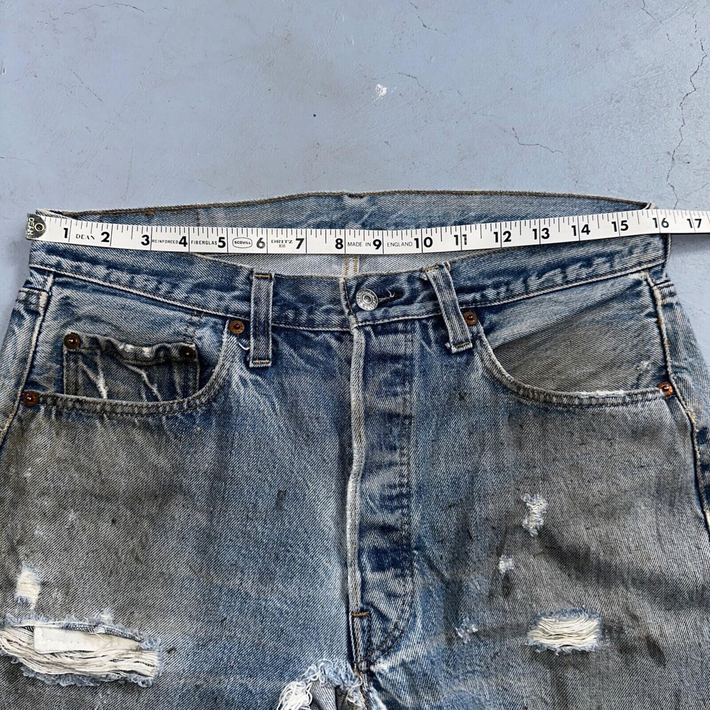 Levis 501 Vintage 80s Redline Selvedge USA XX Jeans Med Wash 34x30 Act 32x26