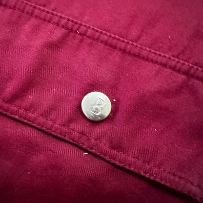 1960s 60s Jacket Shirt Bogner Germany Long Sleeve Button Snap Rockabilly Maroon