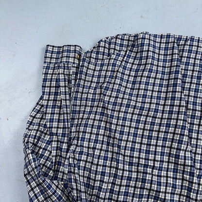Ralph Lauren Button Up Shirt Men’s M Blue White Checker Plaid Long Sleeves