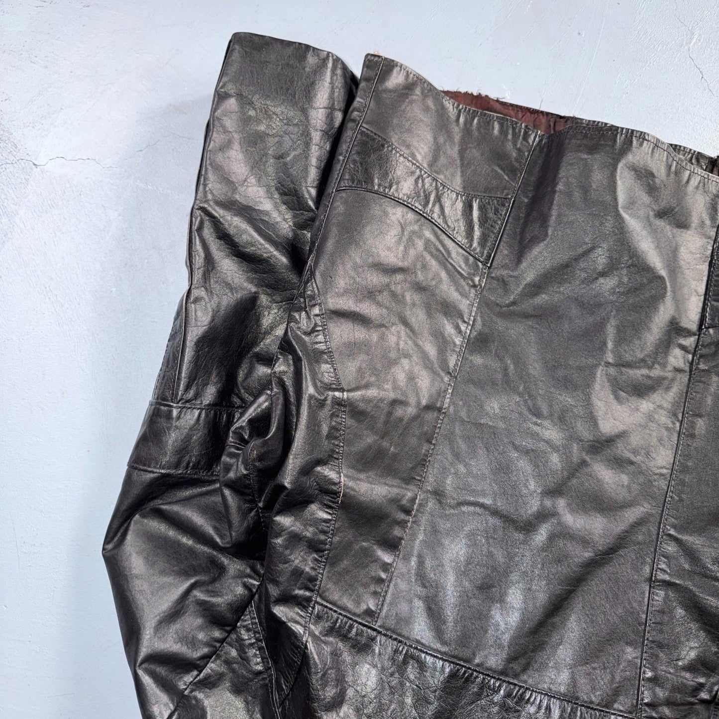 Genuine Leather Jacket Black Mens Size M 100% 1980s 80s Ideal Zipper BucO Racer