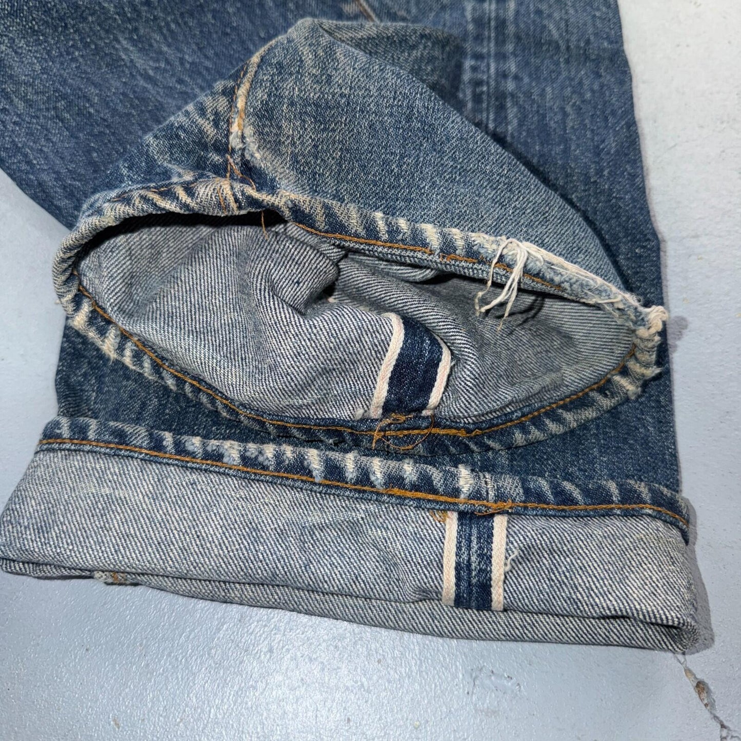 Levis 501 Vintage 70s SS Redline Selvedge USA XX Jeans Med Wash 35x40 Act 32x34