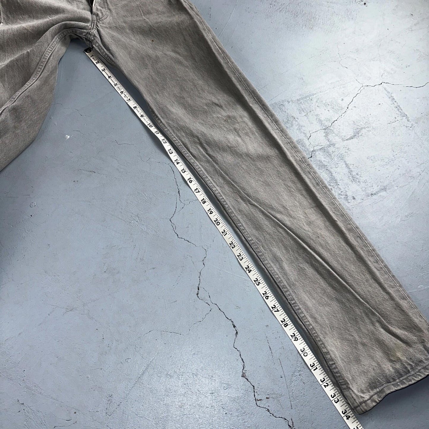 Levis 501 Vintage 90s USA XX Straight Leg Jeans Gray Med Wash 30x36 Act 28x34