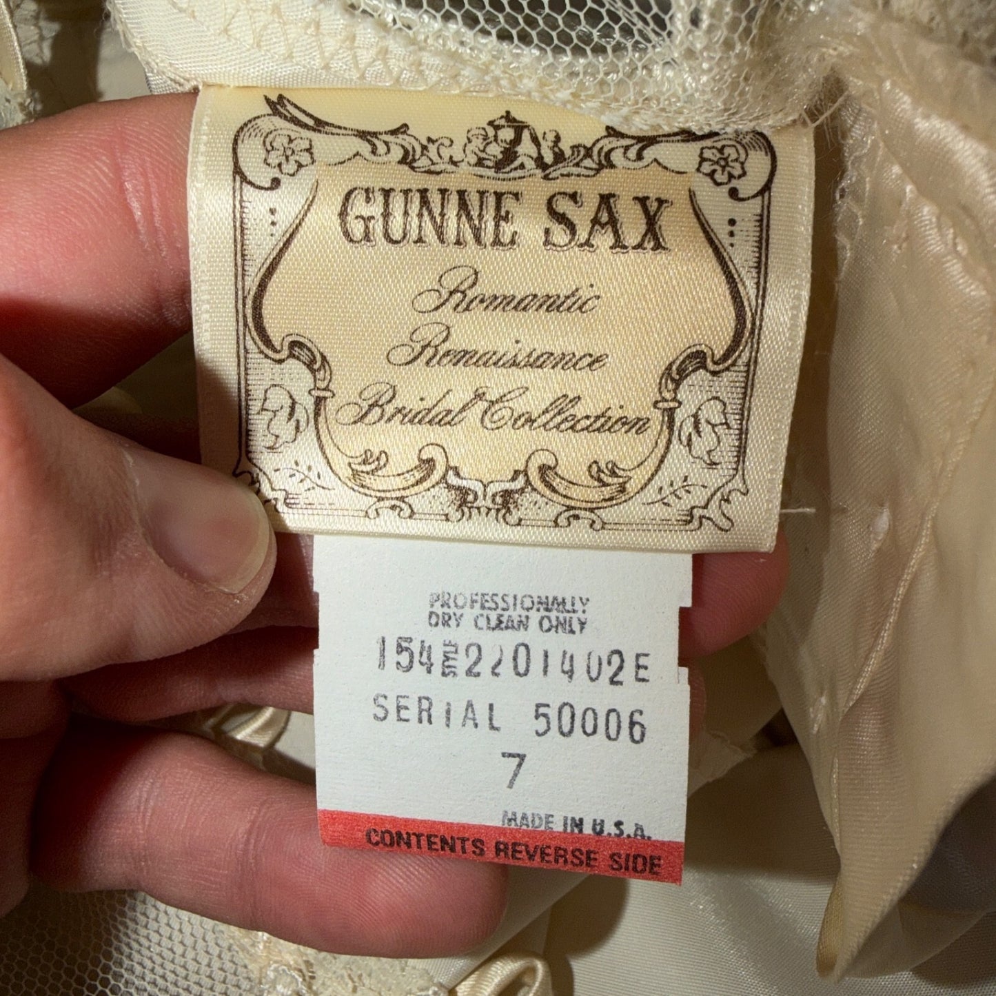 Vintage NWT 1970s GUNNE SAX Lace Prairie Wedding Dress Size 7 Hippie Boho 70s
