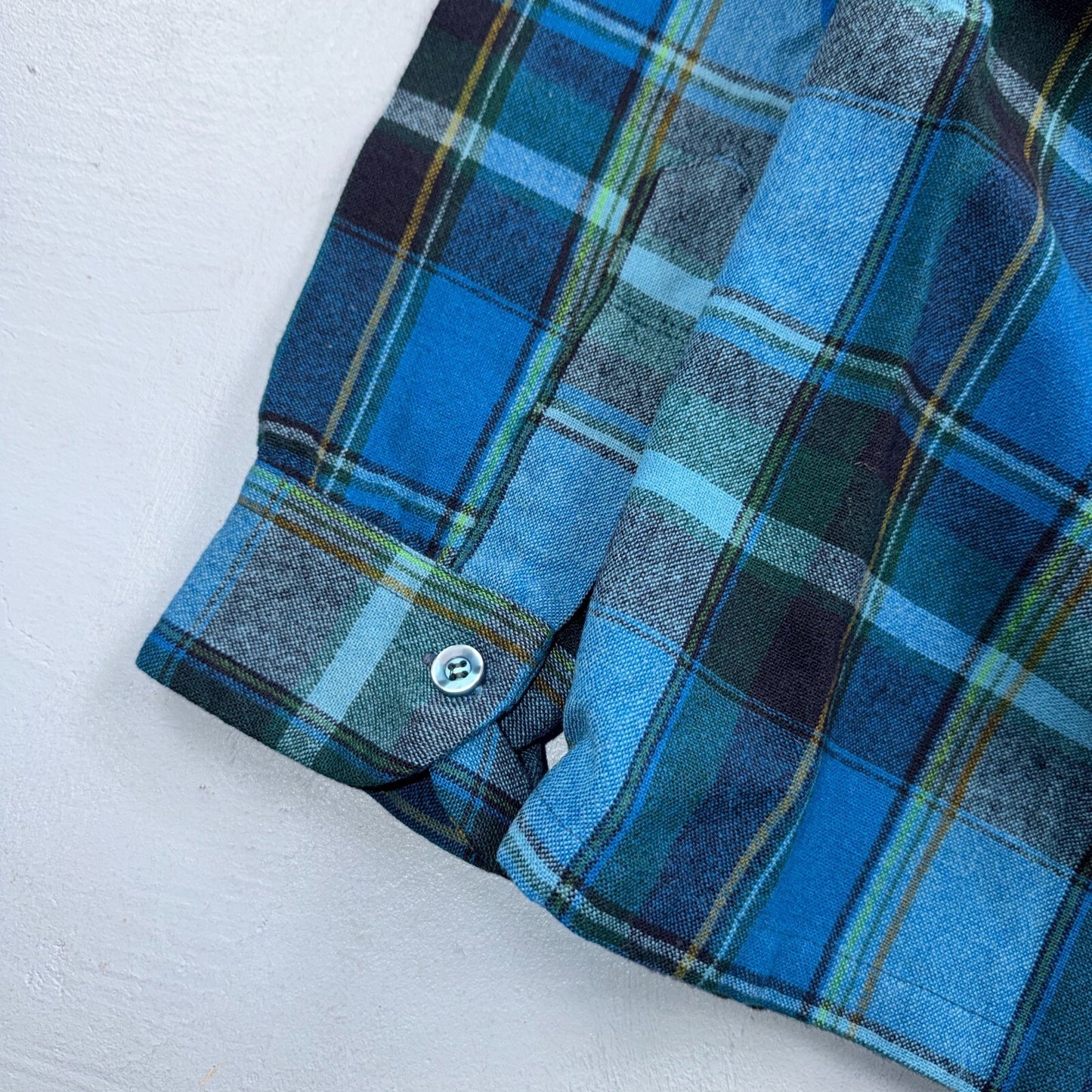 VTG 70s Pendleton Blue Plaid Pure Virgin Wool Board Shirt USA Camp Rockabilly