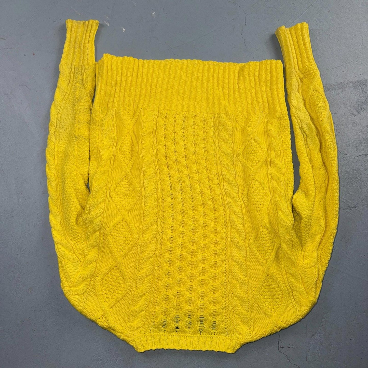 Polo Ralph Lauren Cable Knit Crew Neck Cotton Sweater Women’s XS Yellow