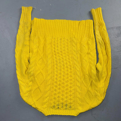 Polo Ralph Lauren Cable Knit Crew Neck Cotton Sweater Women’s XS Yellow