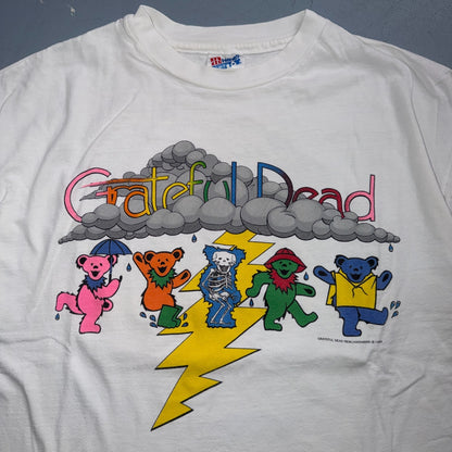VTG 1993 Grateful Dead Rain Bears Tour T Shirt Seattle Eugene Skeleton Lightning