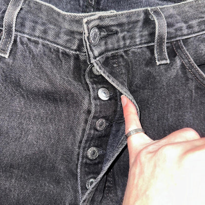 Levis 501 Vintage Y2K Mexico XX Straight Leg Jeans Black Wash 34x31