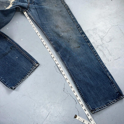 Levis 501 Vintage 80s USA XX Straight Leg Jeans Blue 20502 Paint 34x32 Act 32x30