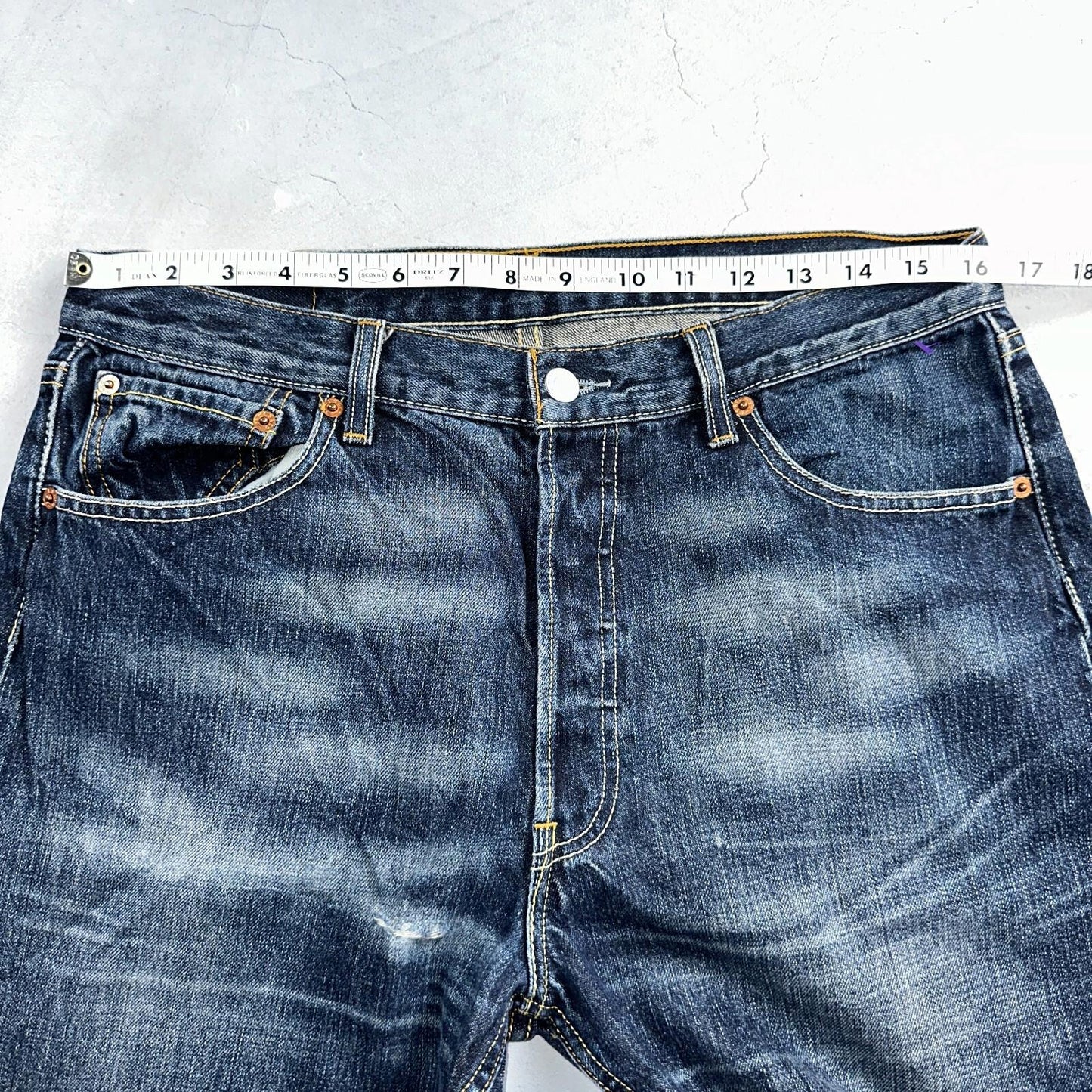 Levis 501 Vintage Y2K XX Straight Leg Jeans Blue Med Wash 34x34 Act 32x28
