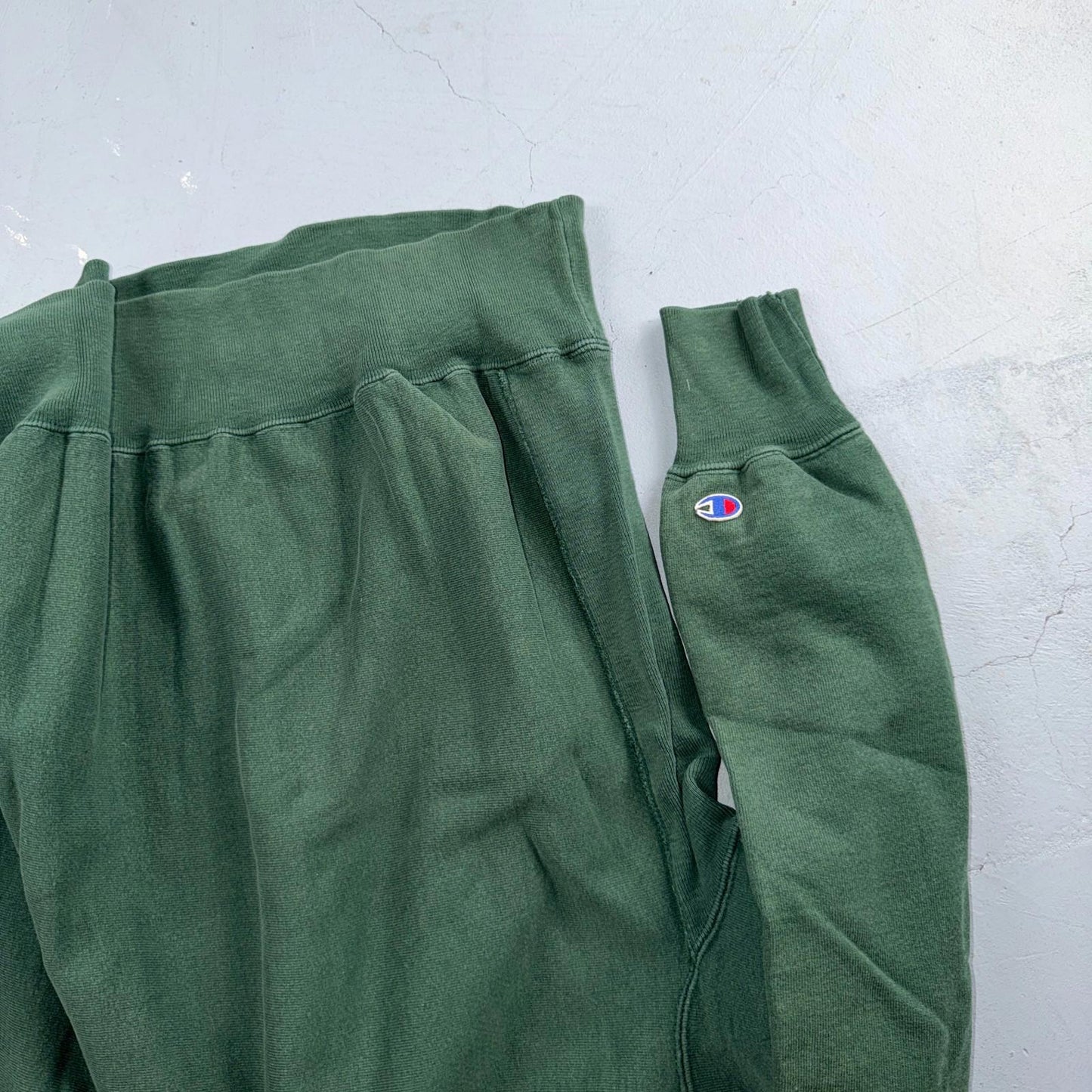 Vintage Champion 90s USA Green Reverse Weave Sweatshirt Blank XL Gusset Jumper