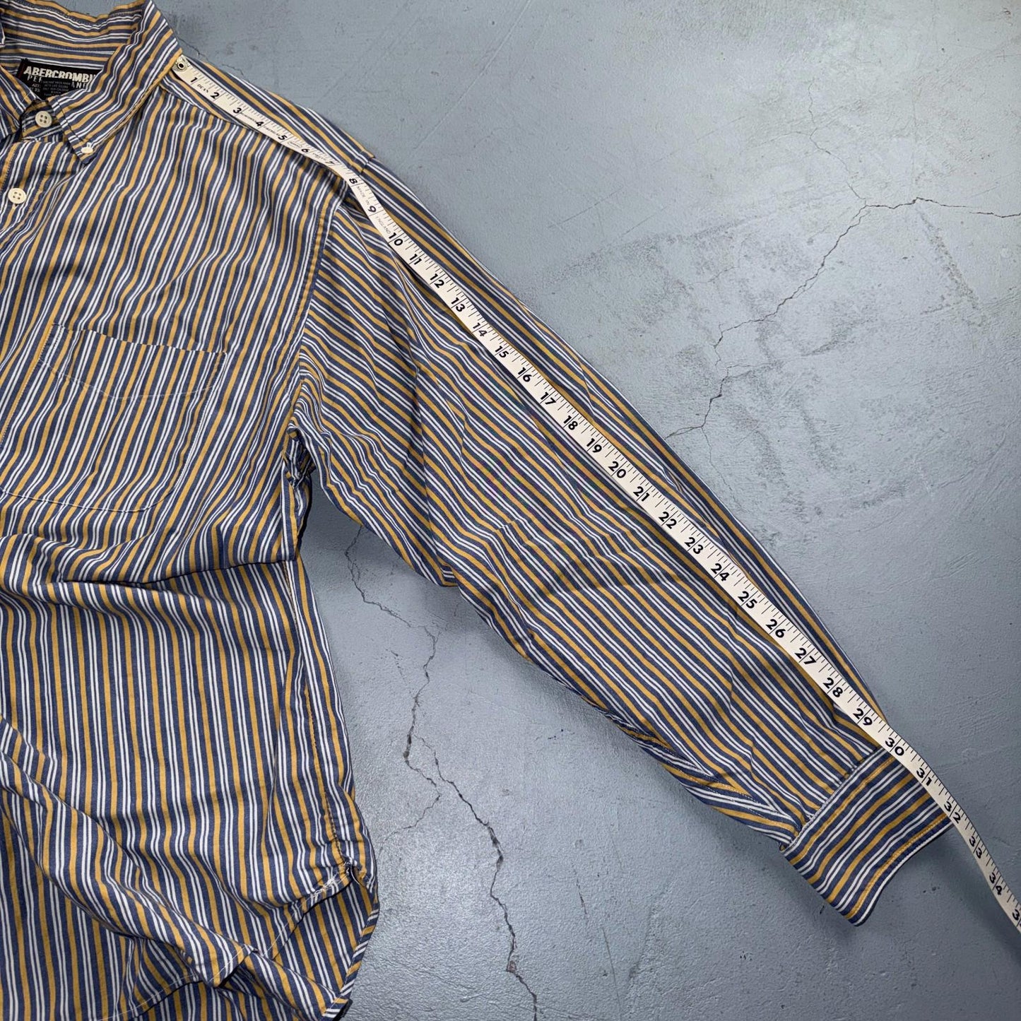 Vintage Abercrombie & Fitch Button Down Shirt Men Large Striped Long Sleeve Y2K