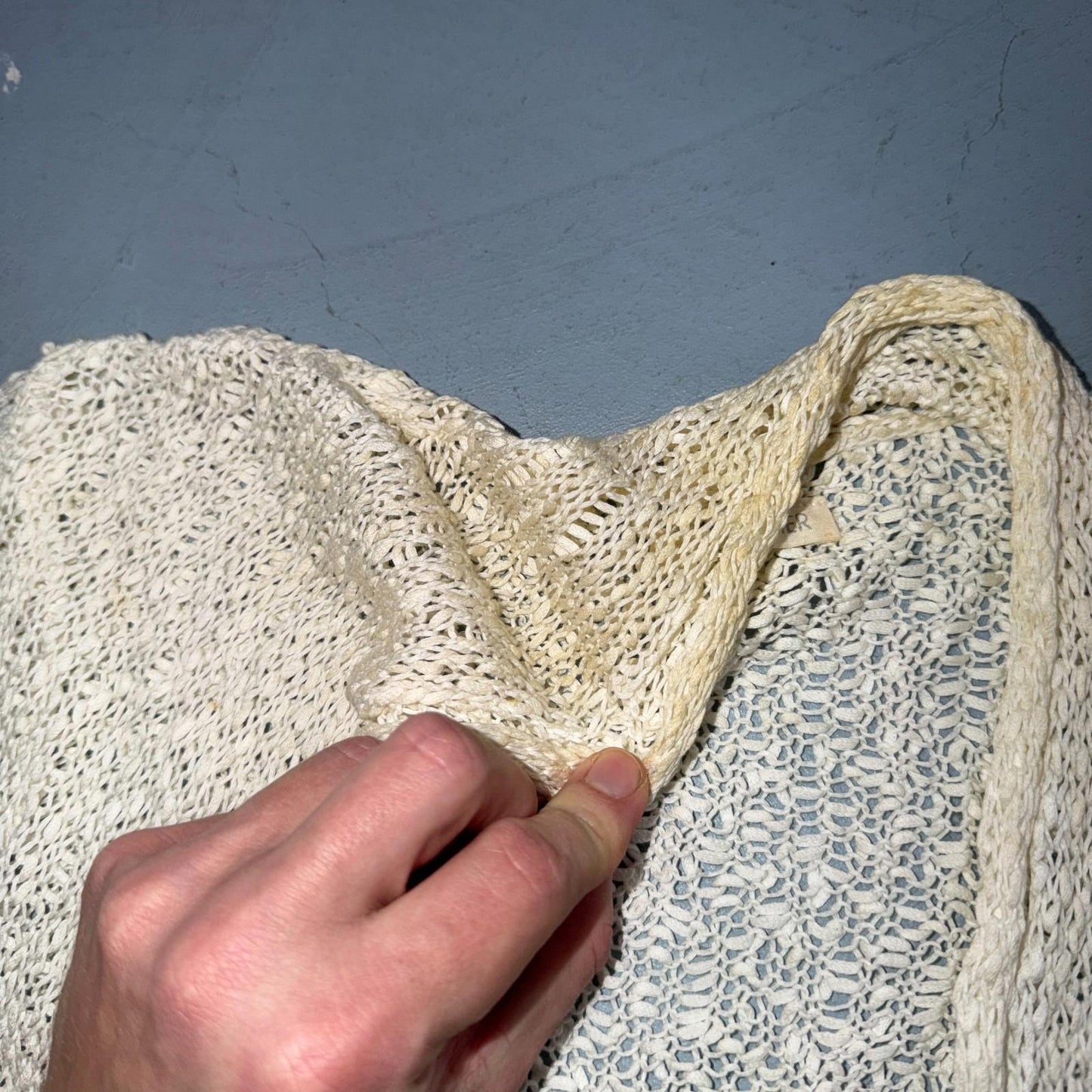 Eileen Fisher Cardigan Women Cream Linen Blend Loose Knit Lightweight Open XS