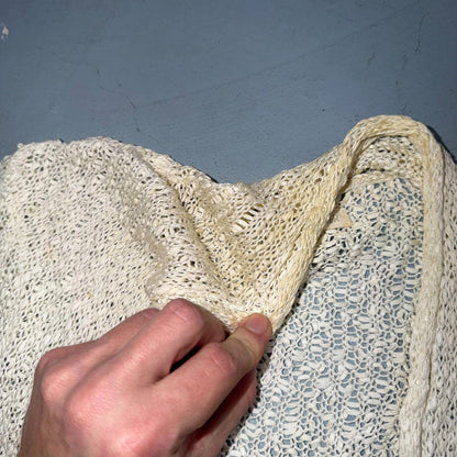 Eileen Fisher Cardigan Women Cream Linen Blend Loose Knit Lightweight Open XS