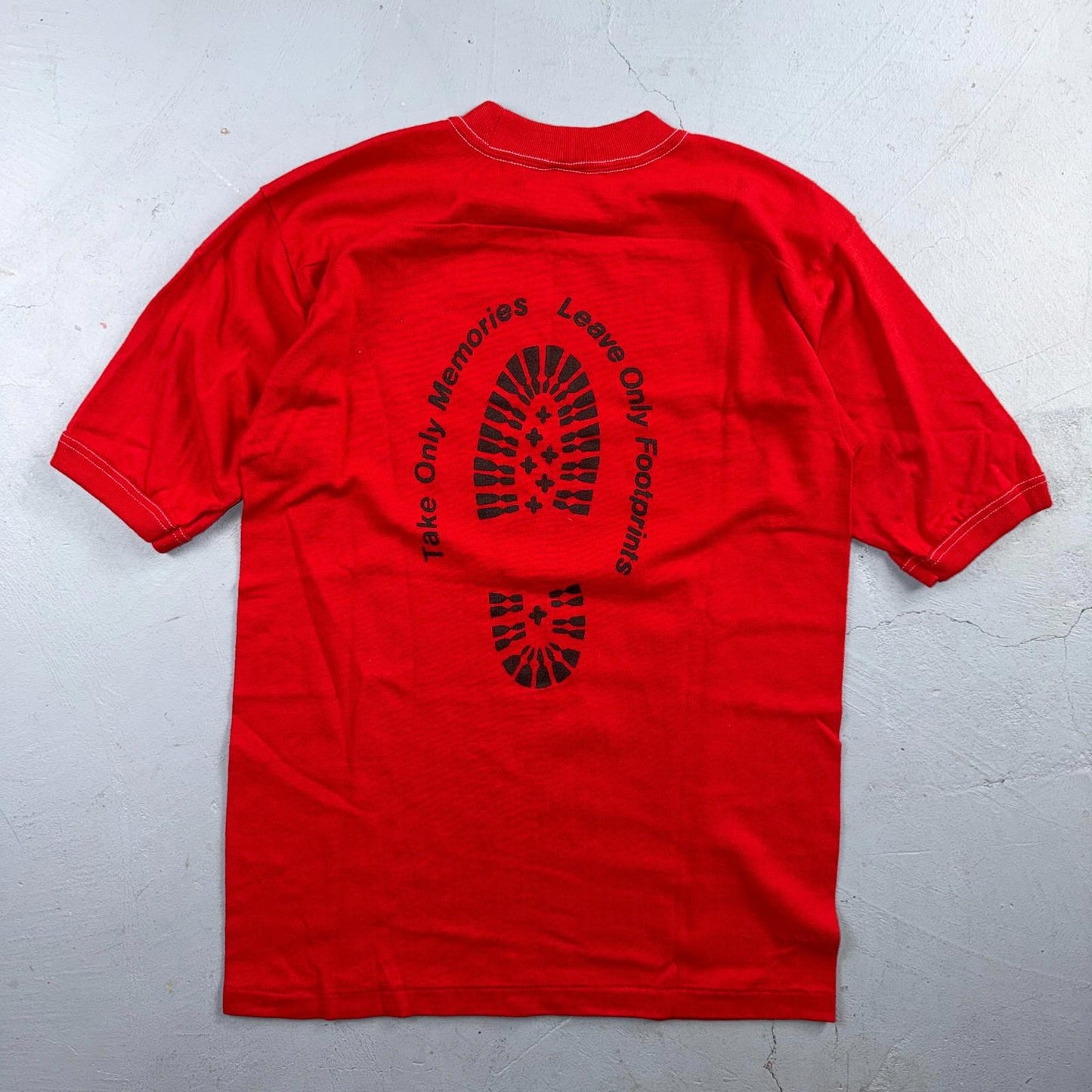 Appalachian VTG T Shirt 70s Stedman Footprint Memories Hiking Travel USA 1970s