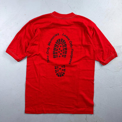Appalachian VTG T Shirt 70s Stedman Footprint Memories Hiking Travel USA 1970s