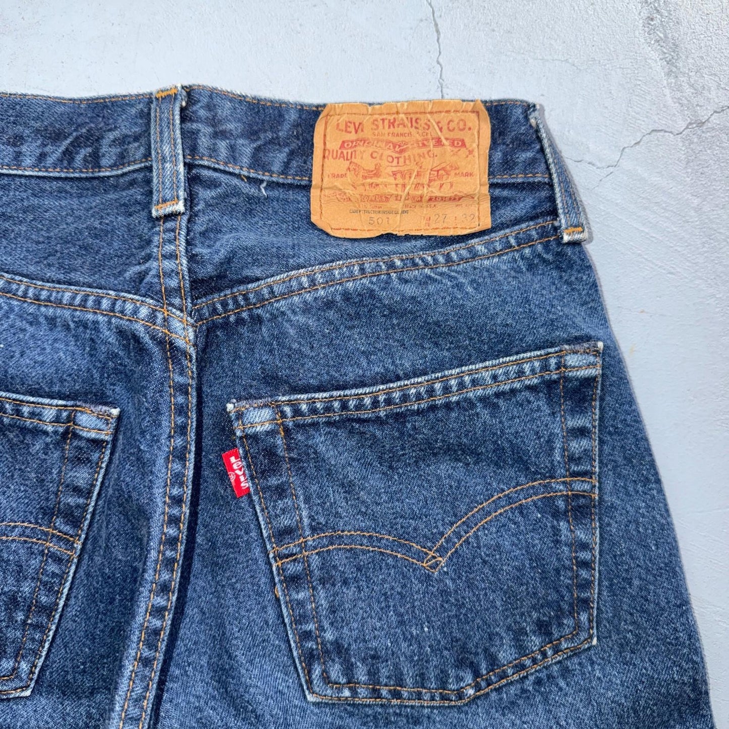 Levis 501 Vintage 80s Redline Selvedge USA XX Jeans Dark Wash 27x32 Act 24x28