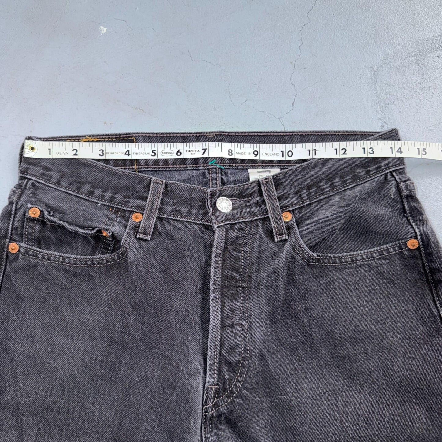 Levis 501 Vintage Y2K 90s XX Straight Leg Jeans Black Med Wash 29x34 Act 28x31