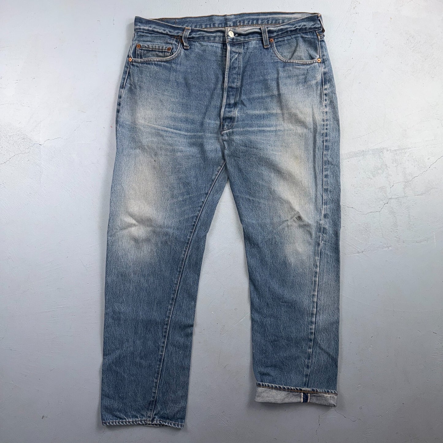 Levis 501 Vintage 80s Redline Selvedge USA XX Jeans Light Wash 40x34 Act 38x30