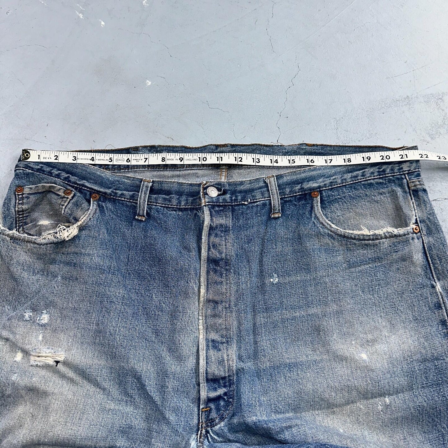 Levis 501 Vintage 70s SS Redline Selvedge USA XX Jeans Med Wash 48x30 Act 43x22