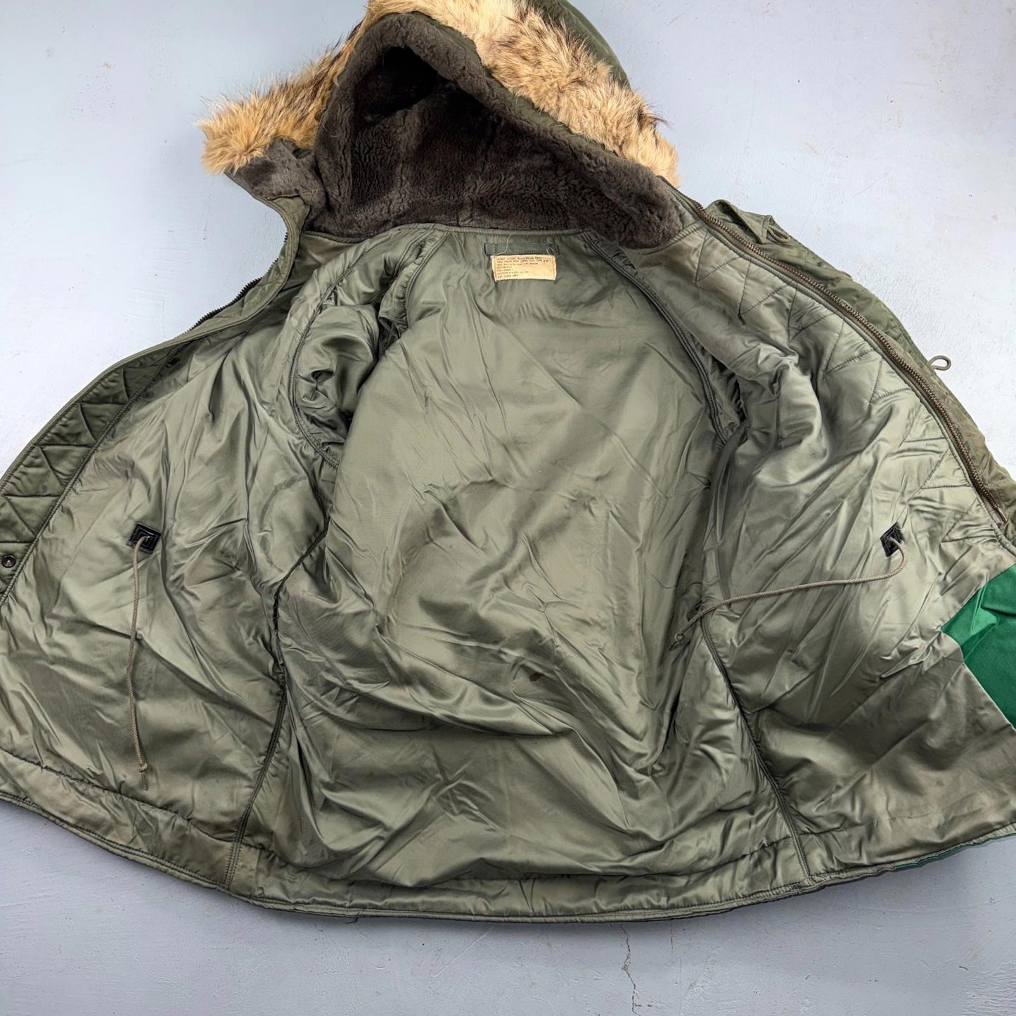 VTG 1960s USAF N-3B Parka Jacket Real Fur Air Force M 60s Air N3B Rare Coat