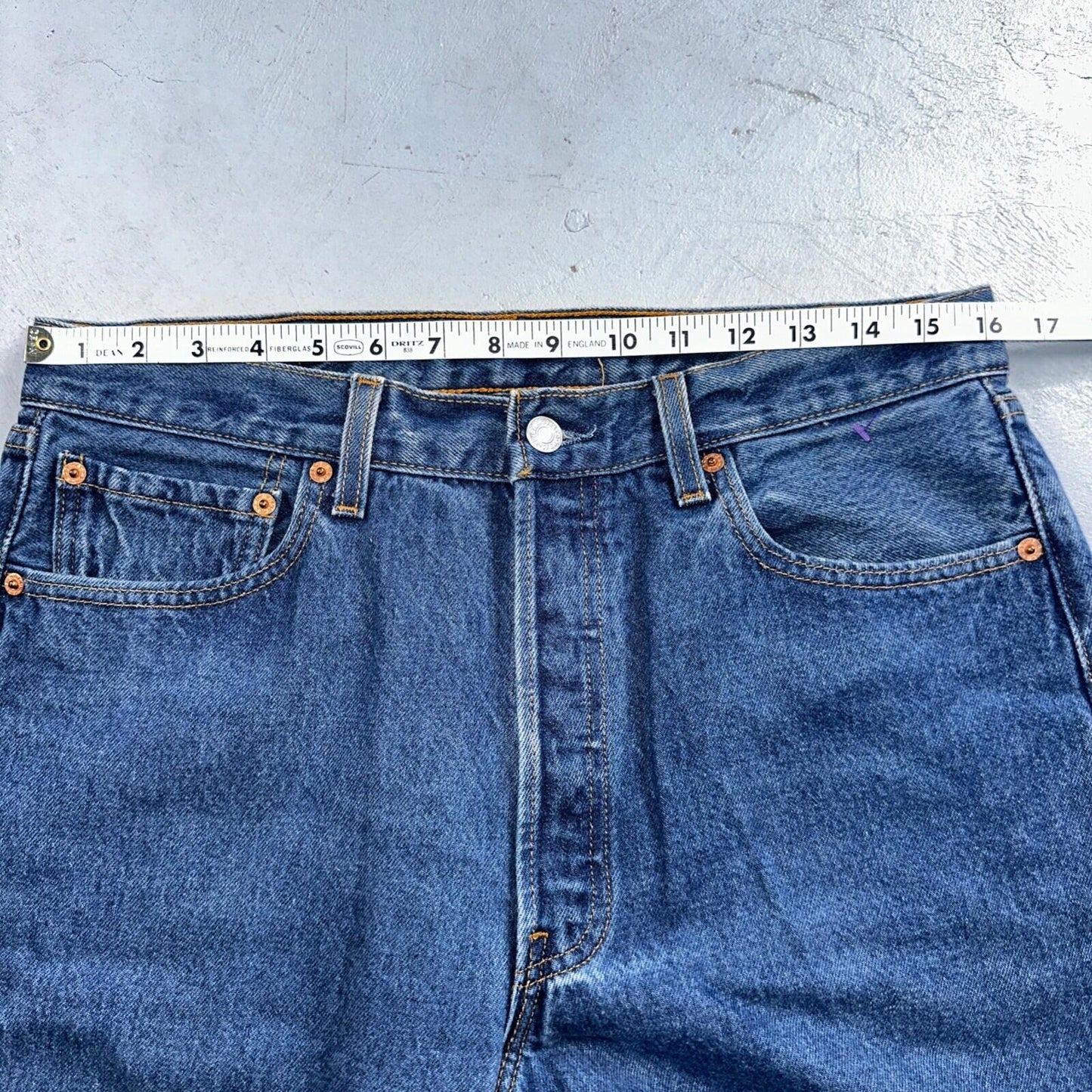 Levis 501 Vintage 90s USA XX Straight Leg Jeans Blue Med Wash 34x30 Act 32x27