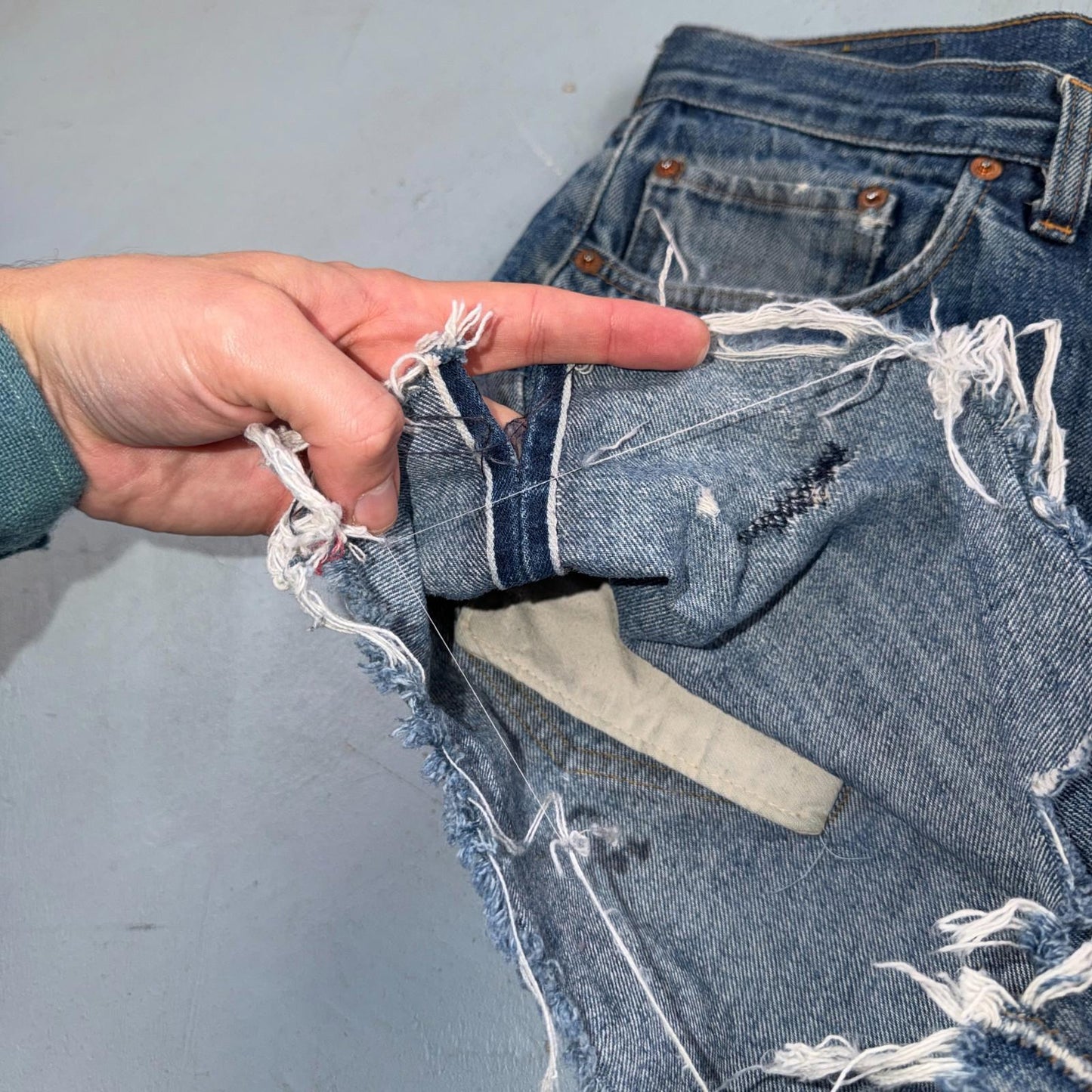 Levis 501 Vintage 70s SS Redline Selvedge USA XX Jeans Light Wash Shorts 31x5