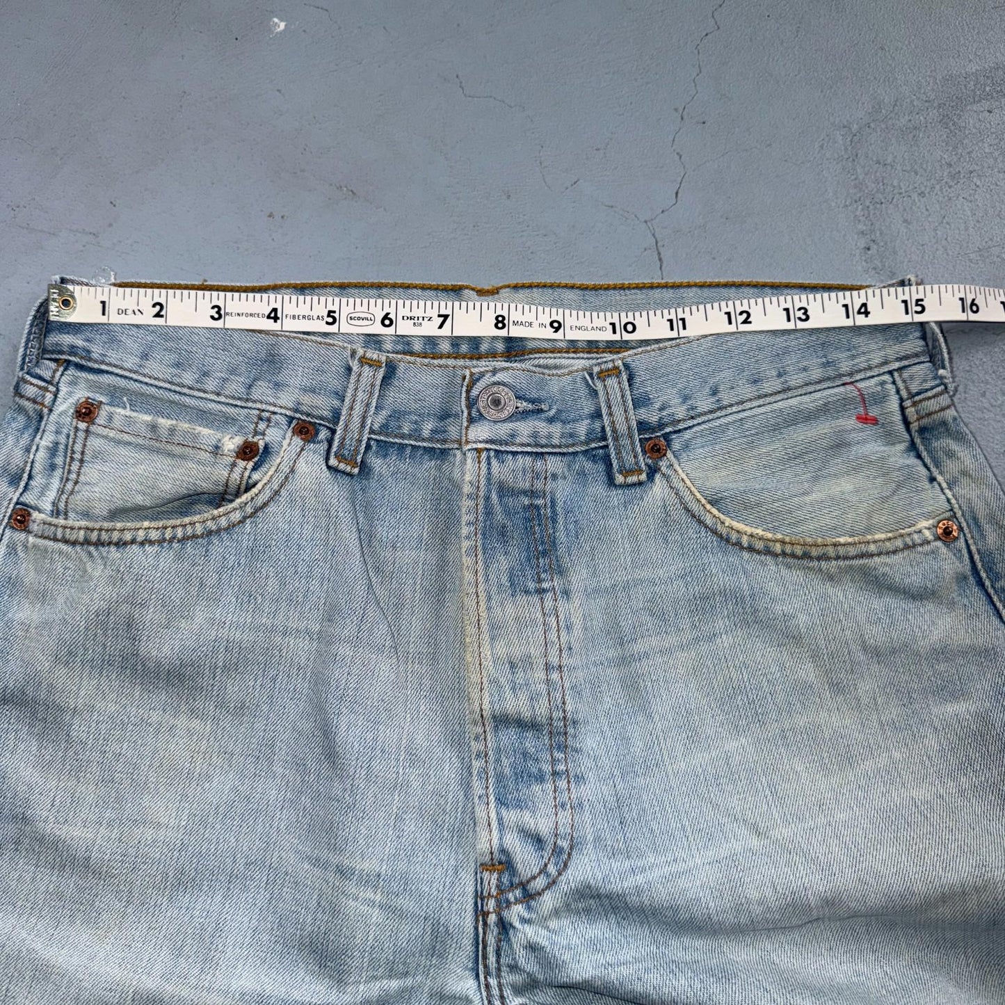 Levis 501 Vintage Y2K 90s XX Straight Leg Jeans Blue Light Wash 33x36 Act 30x29